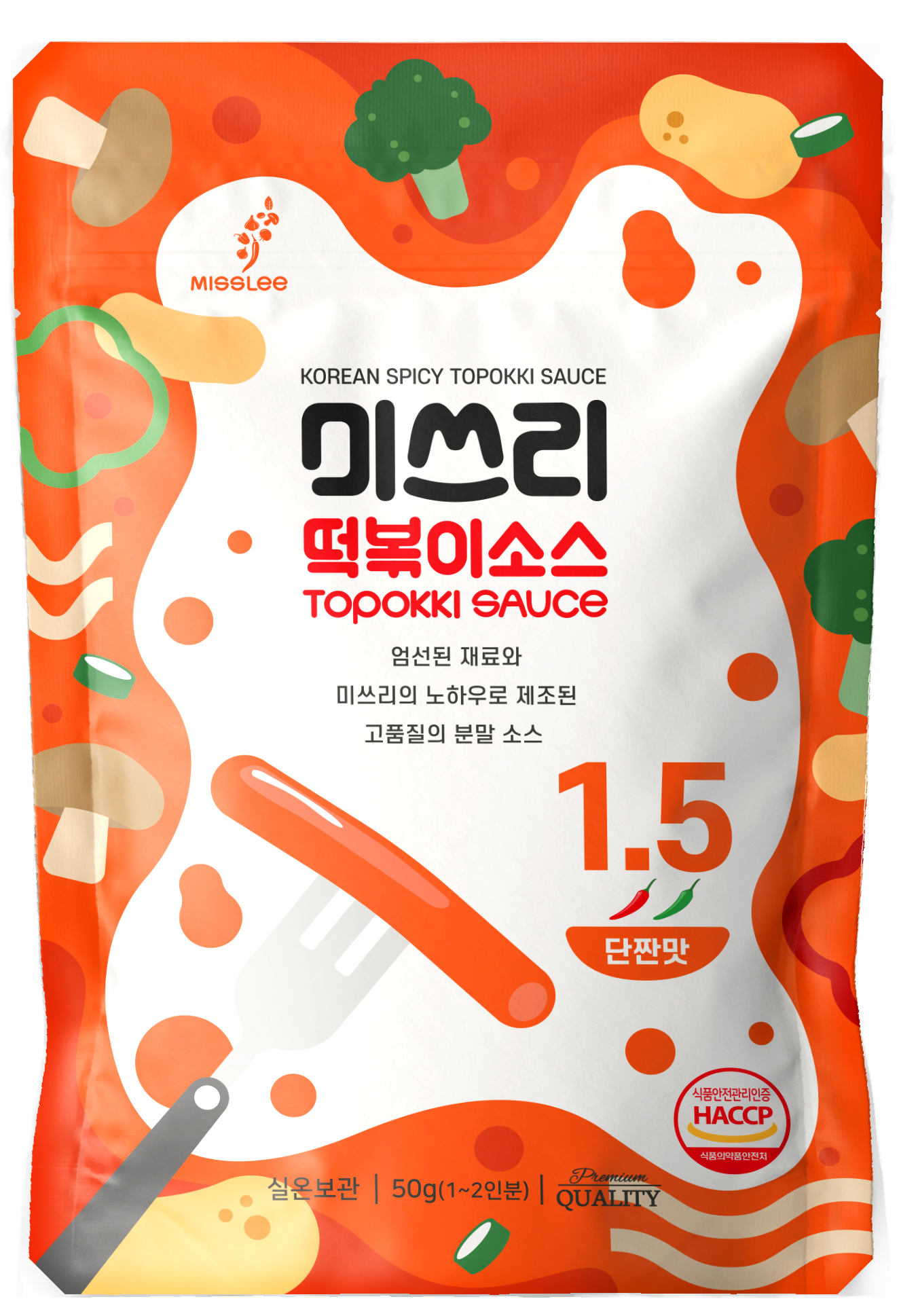 미쓰리떡볶이소스 50g<br>(1.5 단짠맛) 1~2인분