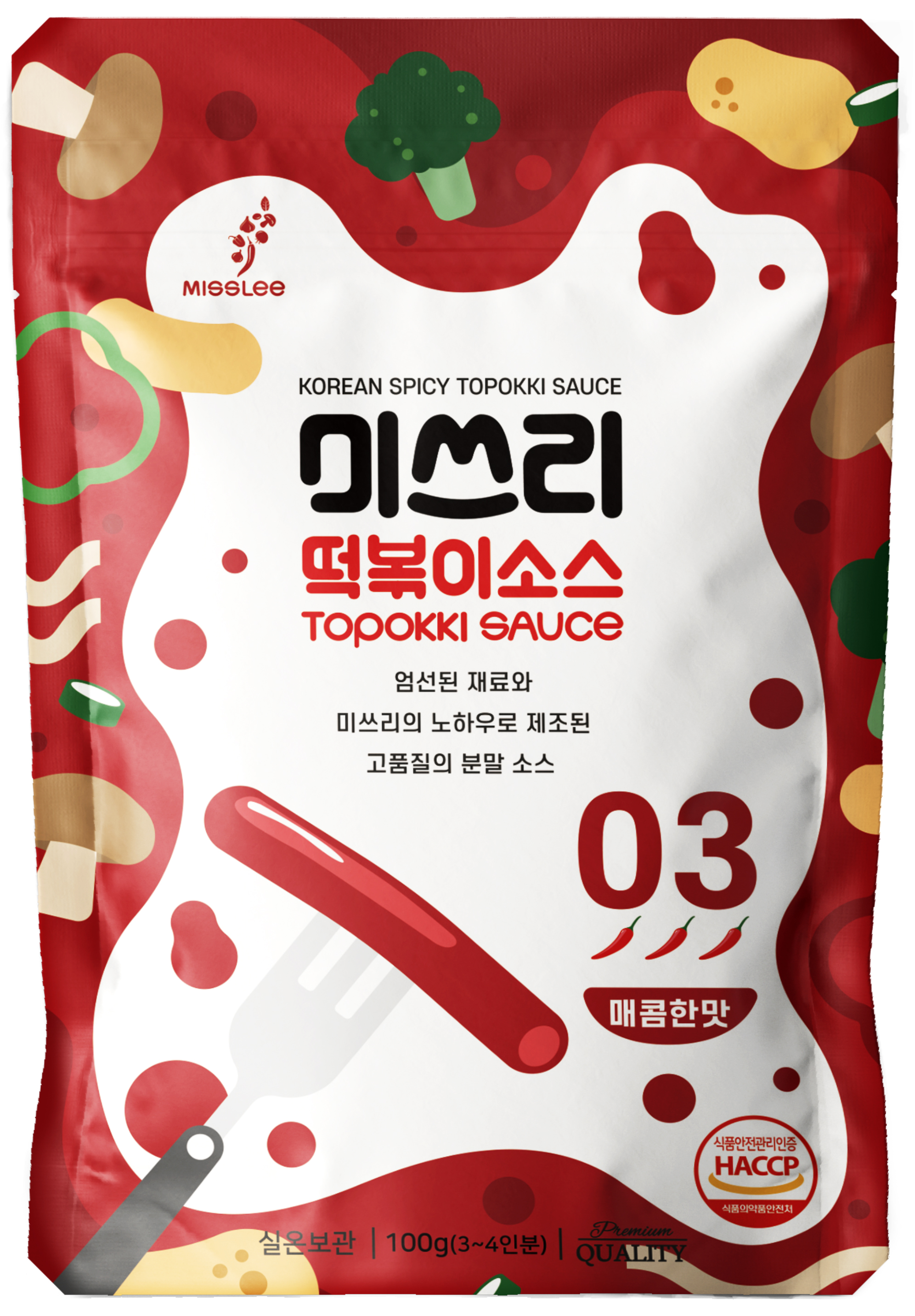 미쓰리매콤떡볶이소스 100g<br>(3매콤한맛) 3~4인분
